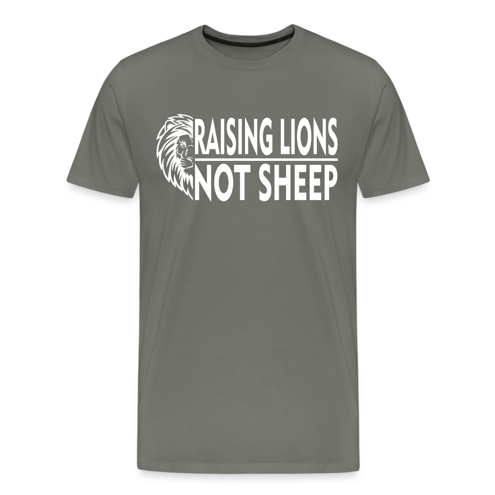 Raising Lions Not Sheep Men's Premium T-Shirt - asphalt gray