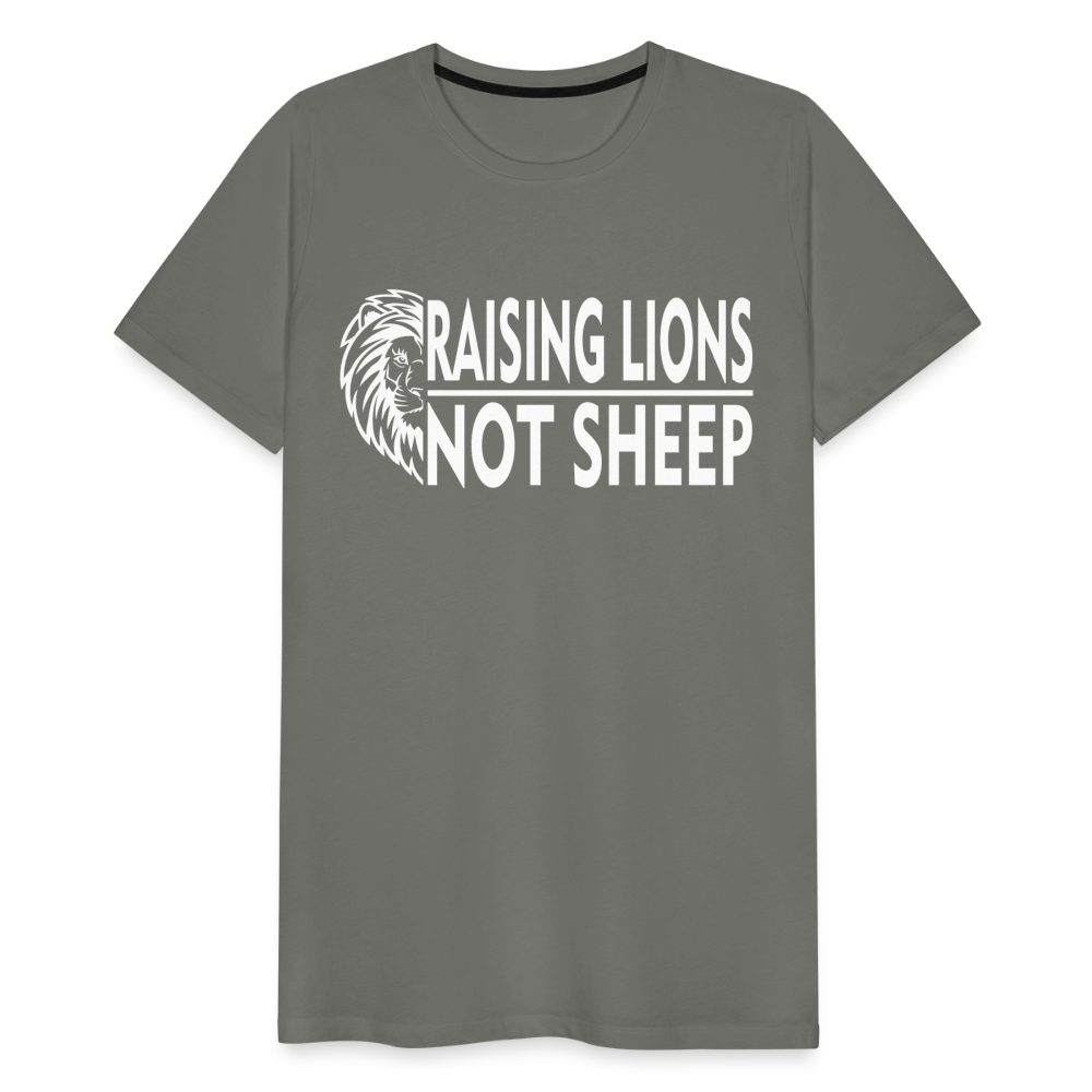 Raising Lions Not Sheep Men's Premium T-Shirt - asphalt gray