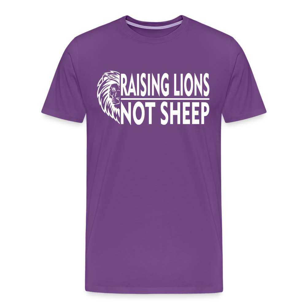 Raising Lions Not Sheep Men's Premium T-Shirt - purple