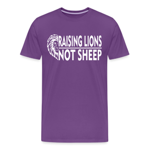 Raising Lions Not Sheep Men's Premium T-Shirt - purple