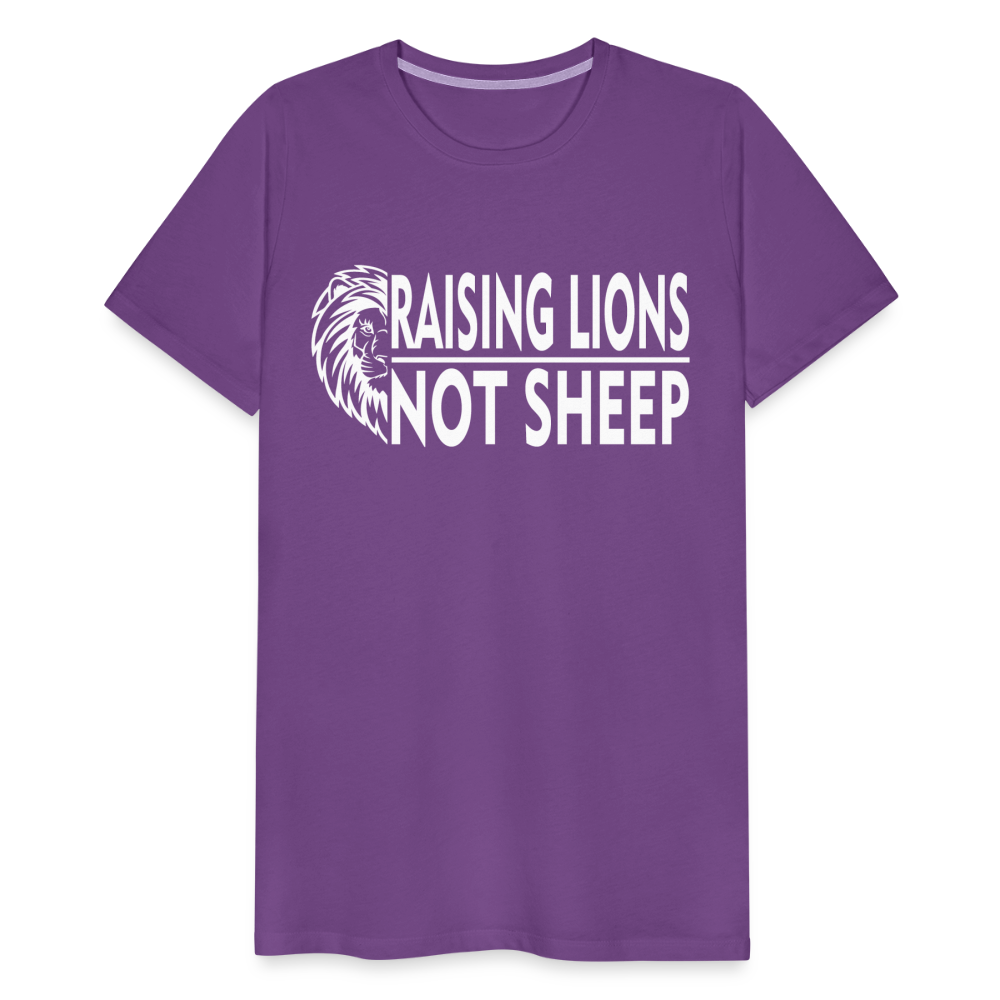 Raising Lions Not Sheep Men's Premium T-Shirt - purple