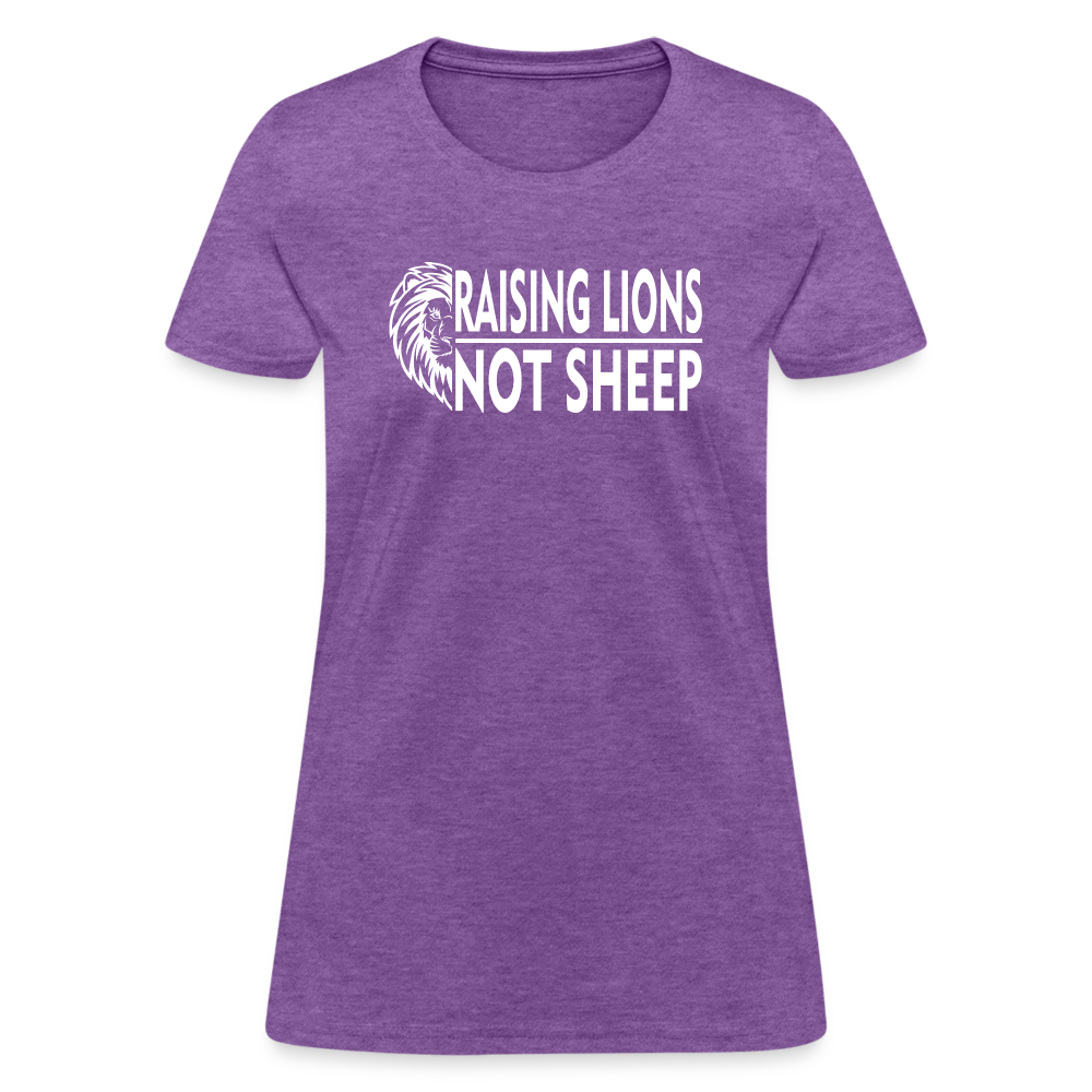 Raising Lions Not Sheep Women's T-Shirt - purple heather