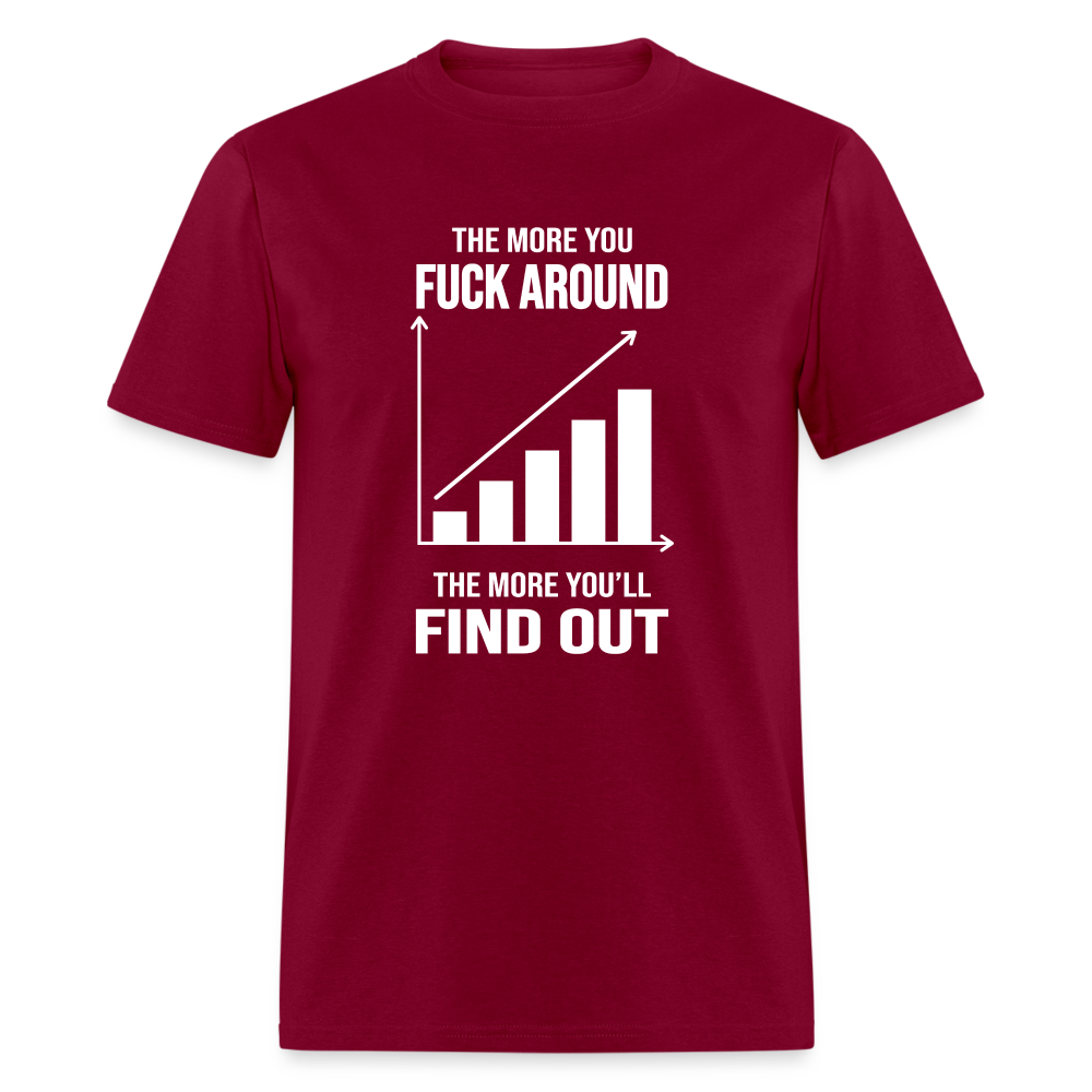 The More You Fuck Around, The More You'll Find Out Classic T-Shirt - burgundy