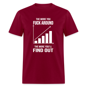 The More You Fuck Around, The More You'll Find Out Classic T-Shirt - burgundy