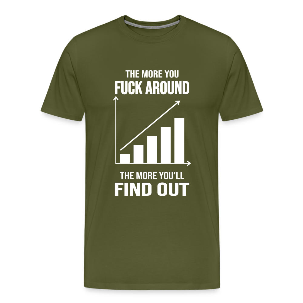 The More You Fuck Around, The More You'll Find Out Men's Premium T-Shirt - olive green