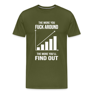 The More You Fuck Around, The More You'll Find Out Men's Premium T-Shirt - olive green