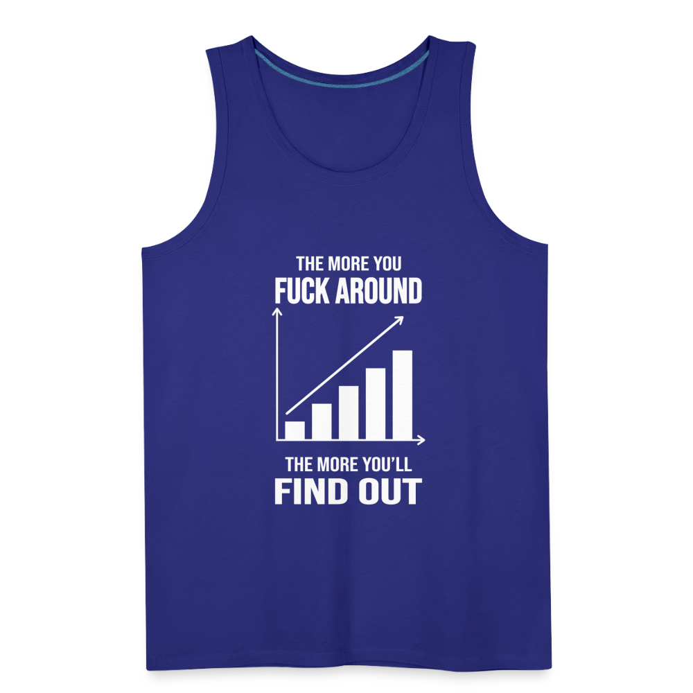 The More You Fuck Around, The More You'll Find Out Men’s Premium Tank - royal blue