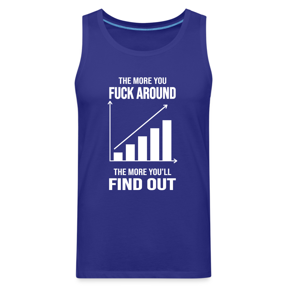 The More You Fuck Around, The More You'll Find Out Men’s Premium Tank - royal blue