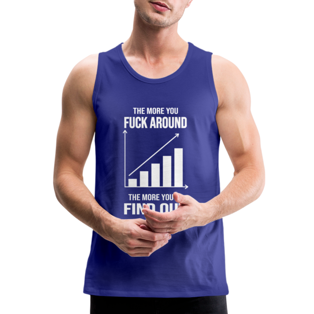 The More You Fuck Around, The More You'll Find Out Men’s Premium Tank - royal blue