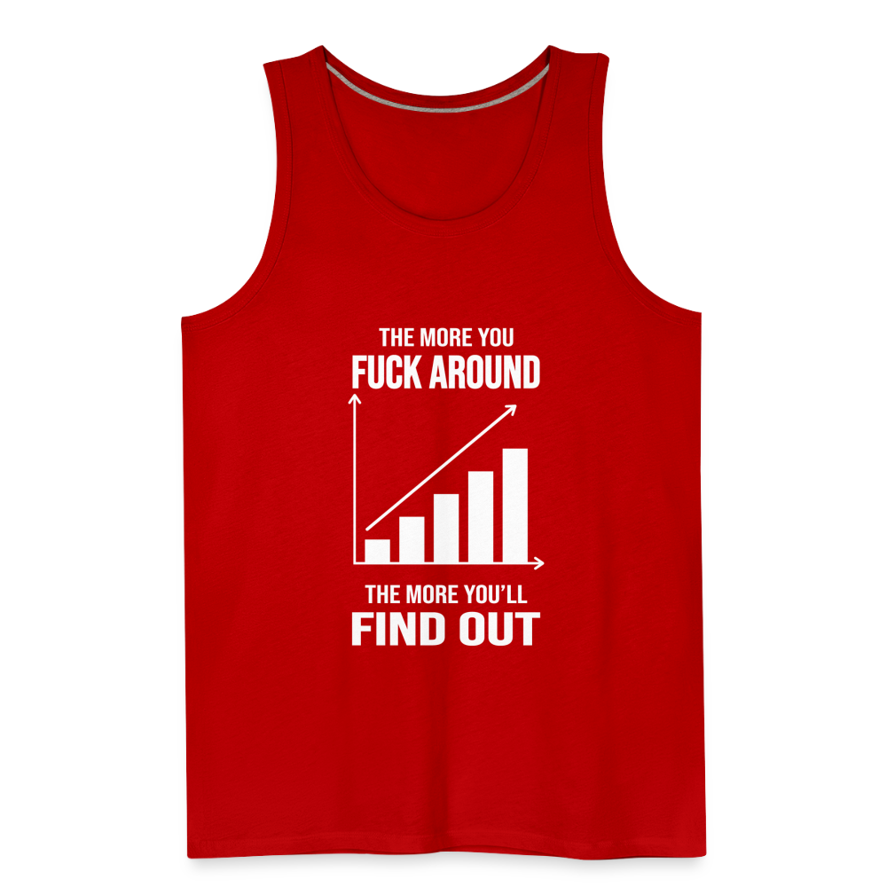 The More You Fuck Around, The More You'll Find Out Men’s Premium Tank - red