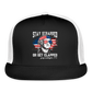 Stay Strapped Or Get Clapped - Funny George Washington 1776 Trucker Hat - black/white