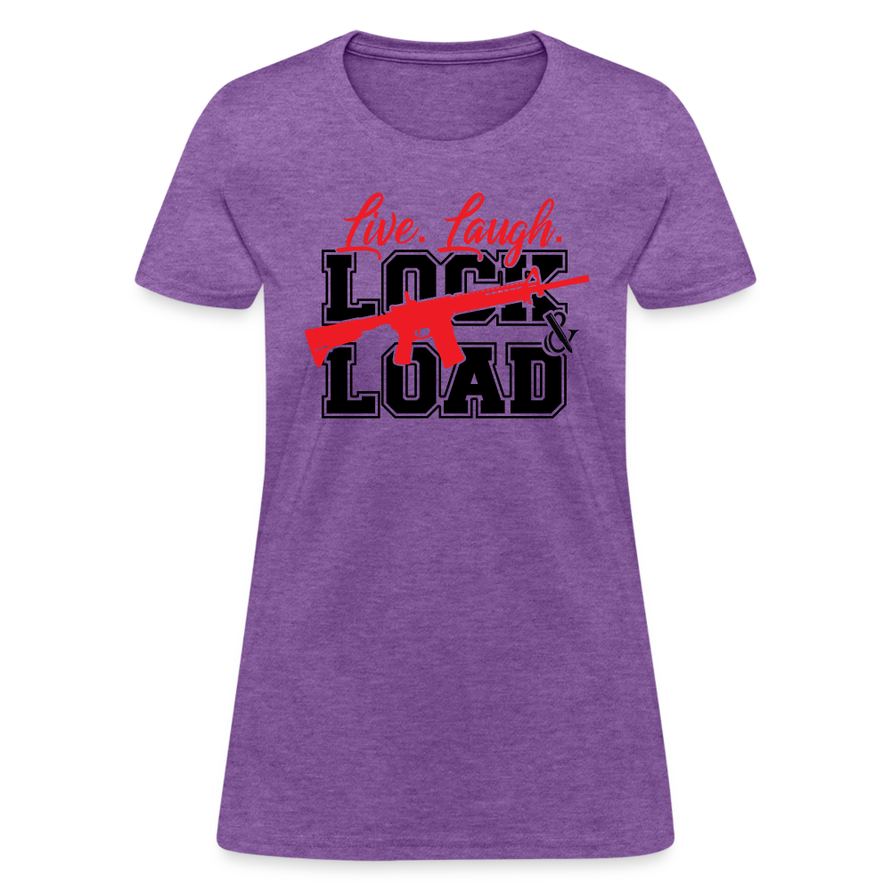 Live, Laugh, Lock And Load Women's T-Shirt - purple heather