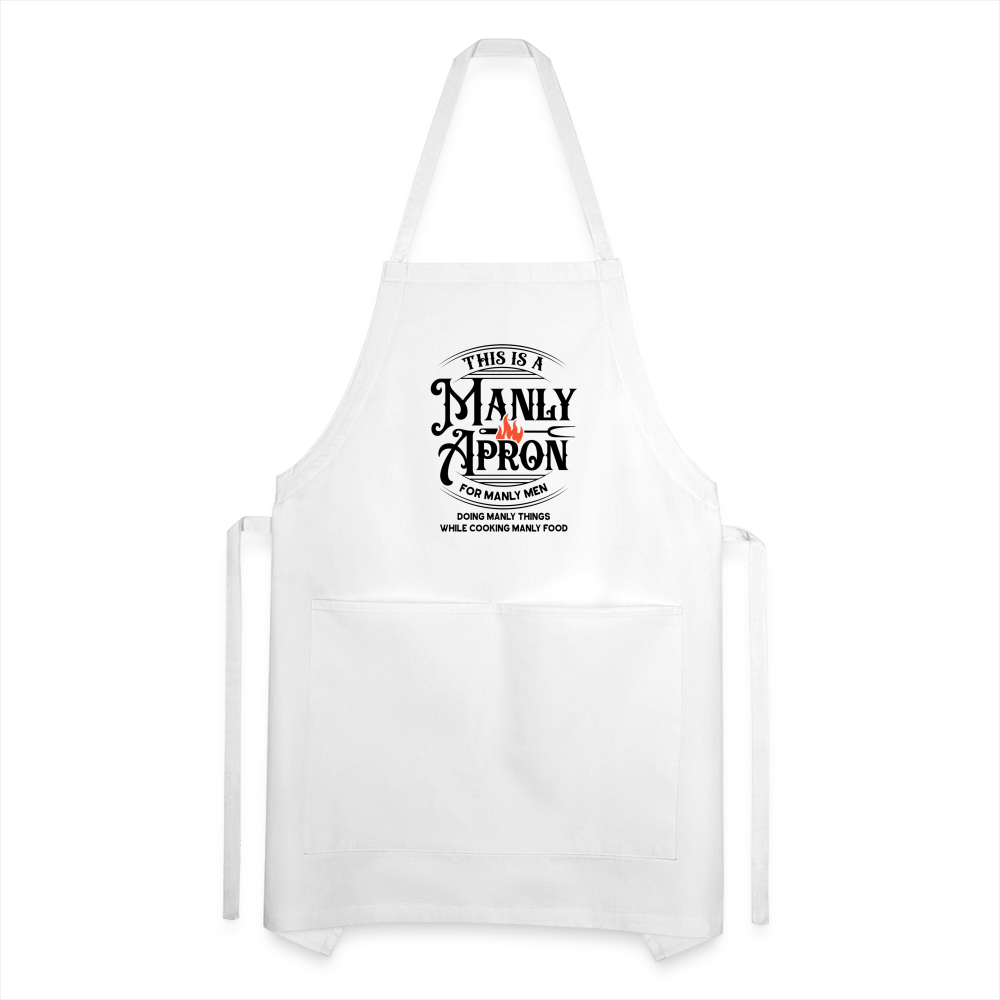 This is A Manly Apron Adjustable Apron - white