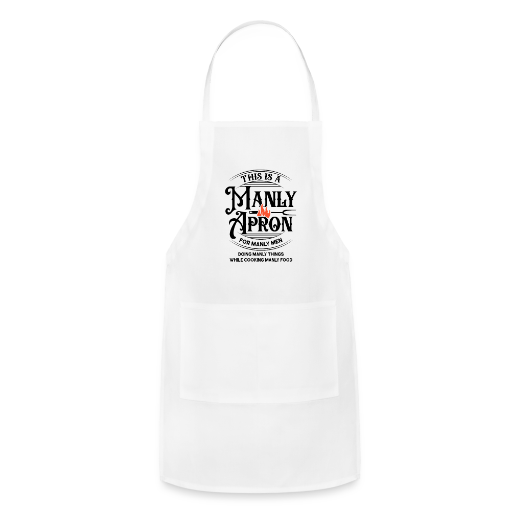 This is A Manly Apron Adjustable Apron - white