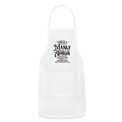 This is A Manly Apron Adjustable Apron - white