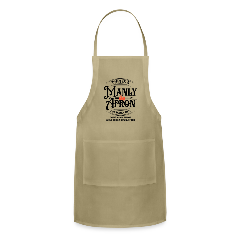 This is A Manly Apron Adjustable Apron - khaki