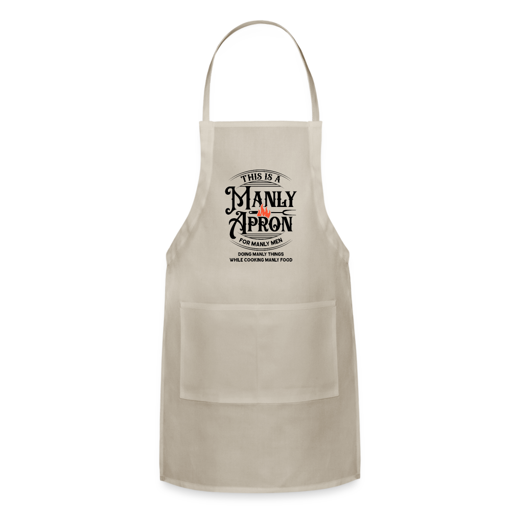 This is A Manly Apron Adjustable Apron - natural