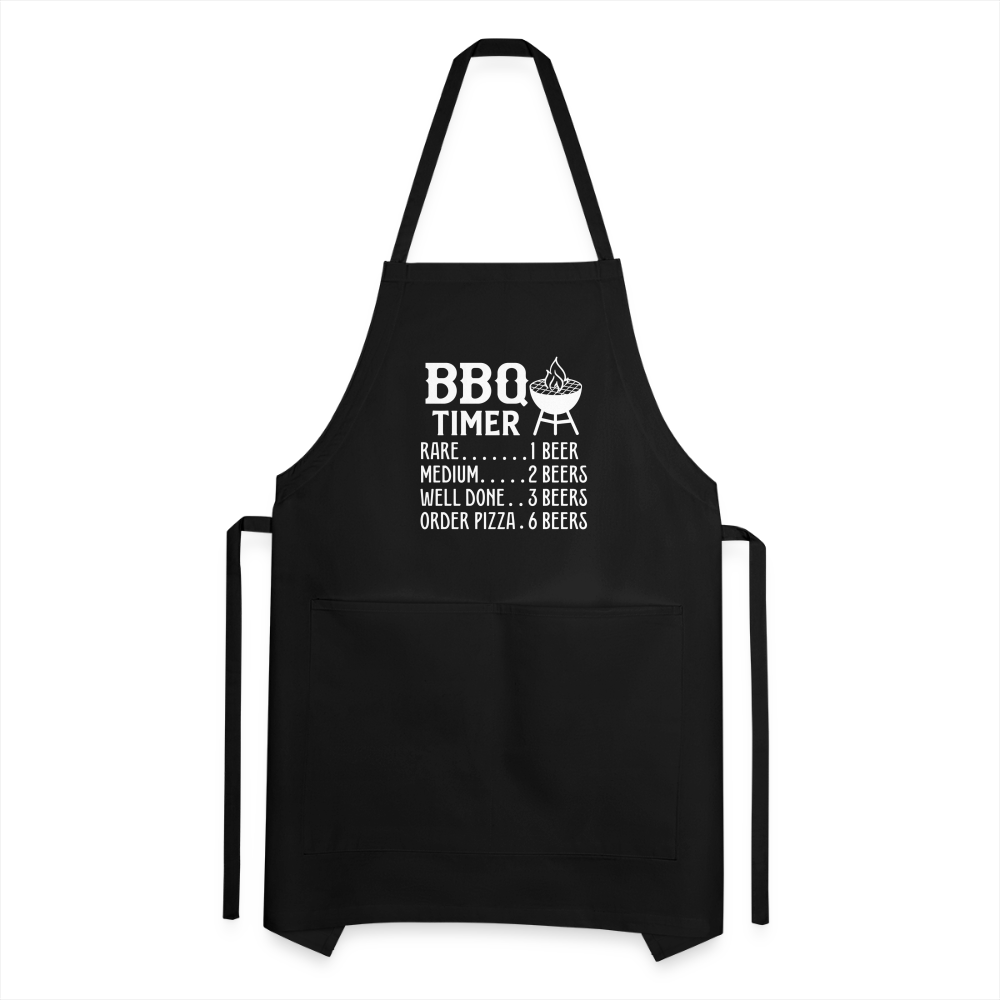 BBQ Timer Men's Adjustable Apron - black