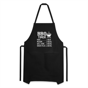 BBQ Timer Men's Adjustable Apron - black