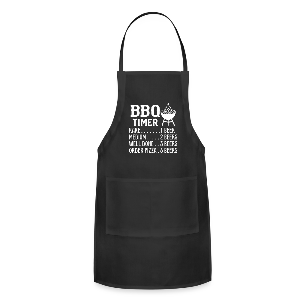 BBQ Timer Men's Adjustable Apron - black