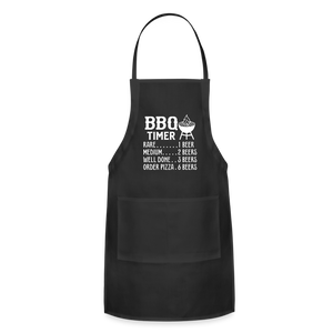 BBQ Timer Men's Adjustable Apron - black