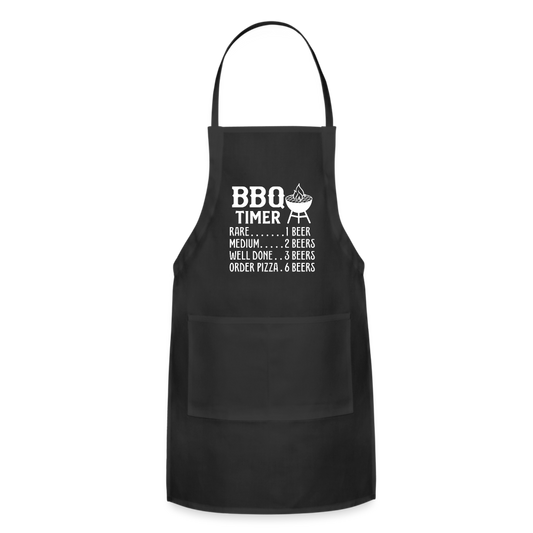 BBQ Timer Men's Adjustable Apron - black