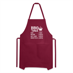 BBQ Timer Men's Adjustable Apron - burgundy