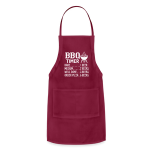 BBQ Timer Men's Adjustable Apron - burgundy