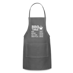 BBQ Timer Men's Adjustable Apron - charcoal