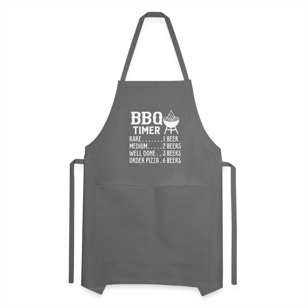 BBQ Timer Men's Adjustable Apron - charcoal