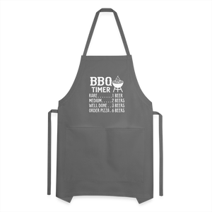 BBQ Timer Men's Adjustable Apron - charcoal