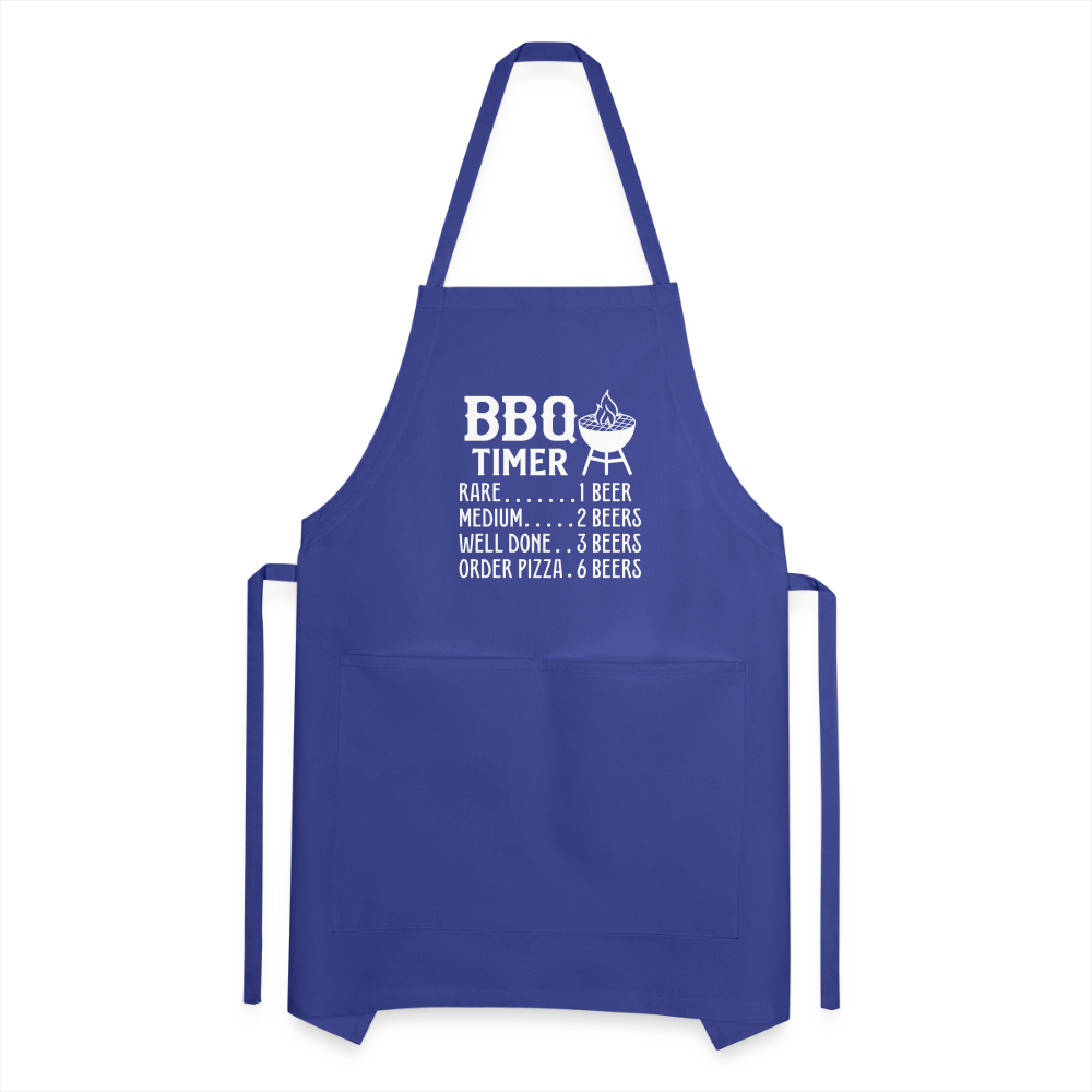 BBQ Timer Men's Adjustable Apron - royal blue