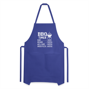 BBQ Timer Men's Adjustable Apron - royal blue