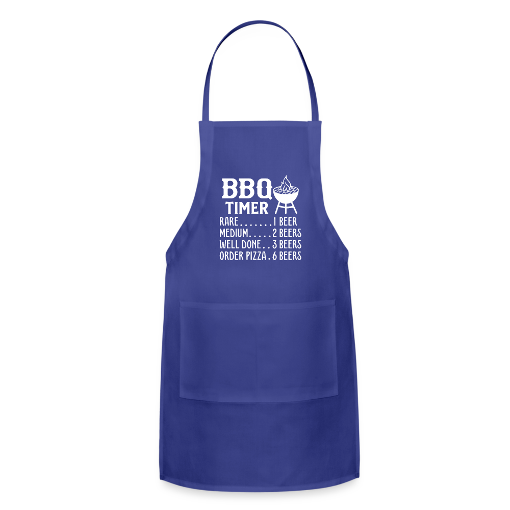 BBQ Timer Men's Adjustable Apron - royal blue