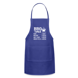 BBQ Timer Men's Adjustable Apron - royal blue