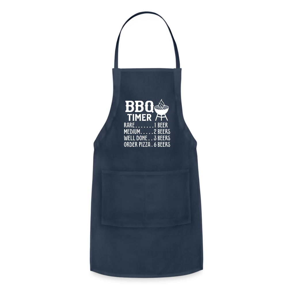 BBQ Timer Men's Adjustable Apron - navy