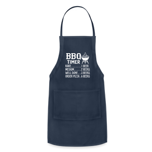 BBQ Timer Men's Adjustable Apron - navy