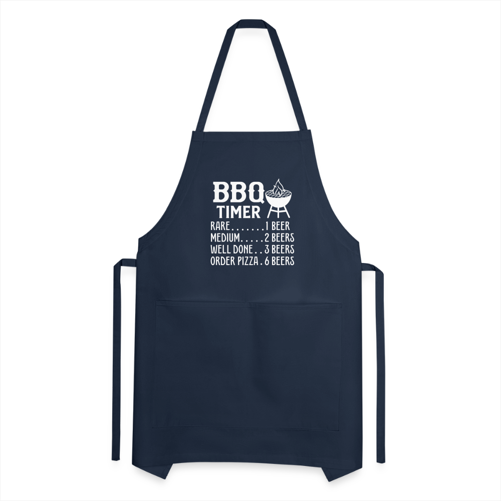 BBQ Timer Men's Adjustable Apron - navy