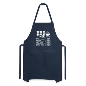 BBQ Timer Men's Adjustable Apron - navy