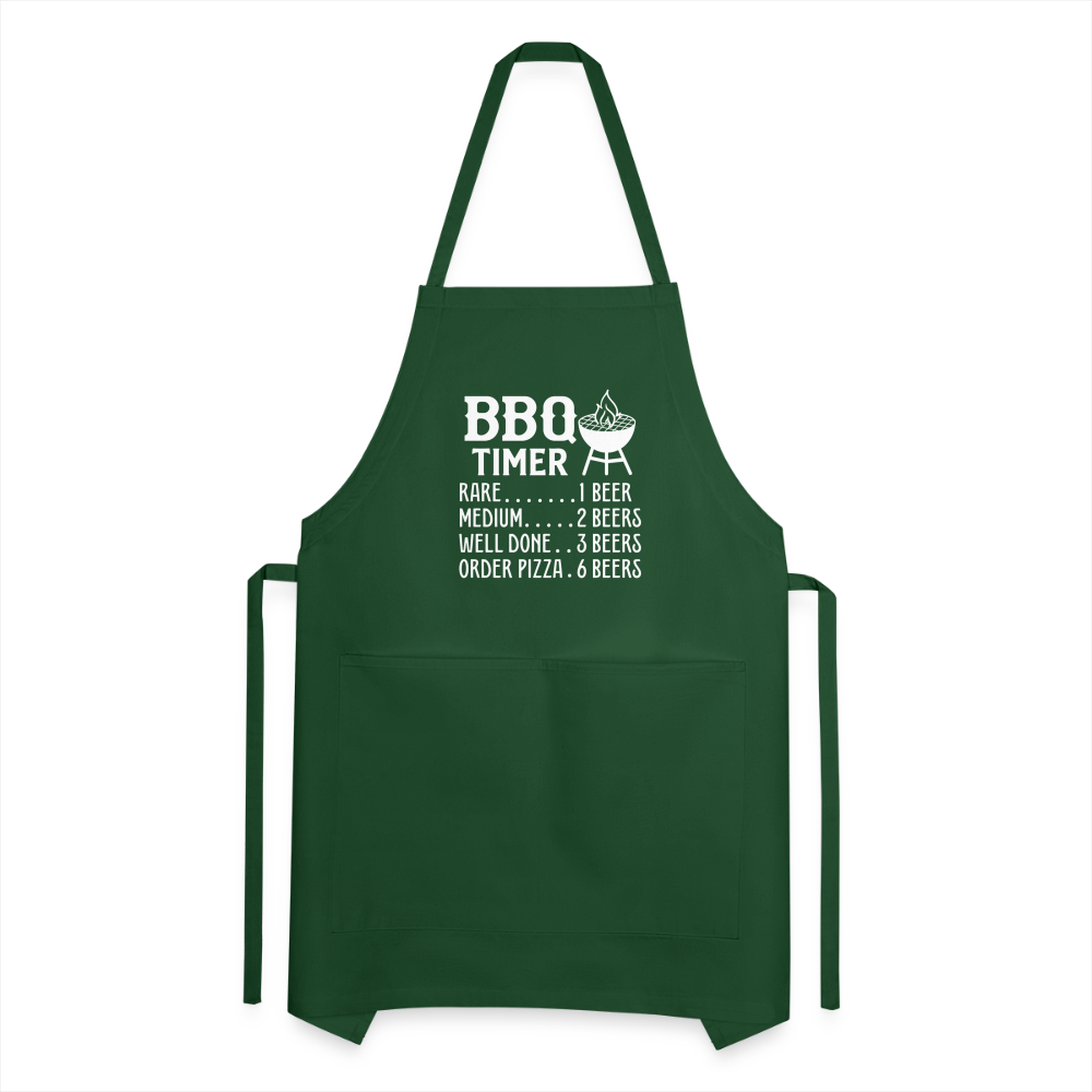 BBQ Timer Men's Adjustable Apron - forest green