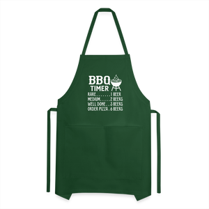 BBQ Timer Men's Adjustable Apron - forest green