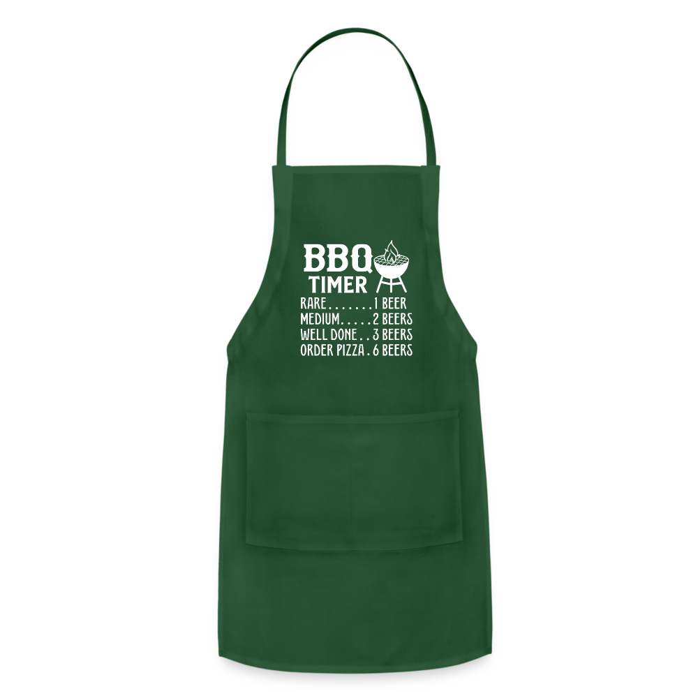 BBQ Timer Men's Adjustable Apron - forest green