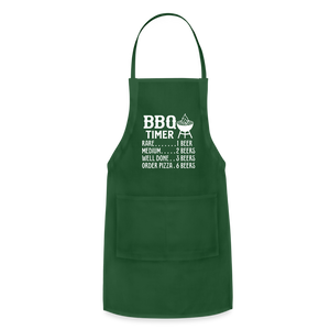 BBQ Timer Men's Adjustable Apron - forest green