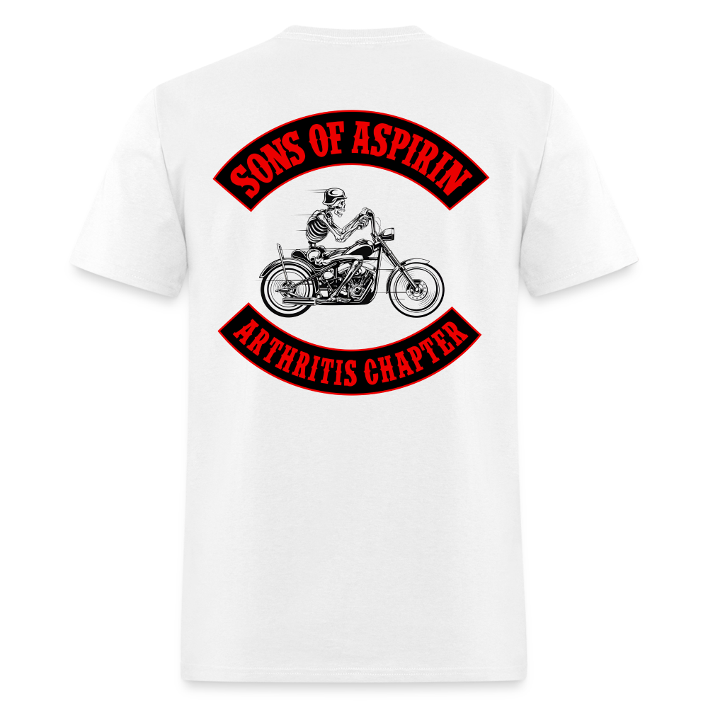 Sons of Aspirin Motorcycle Bikers Club (Back Print) Classic T-Shirt - white