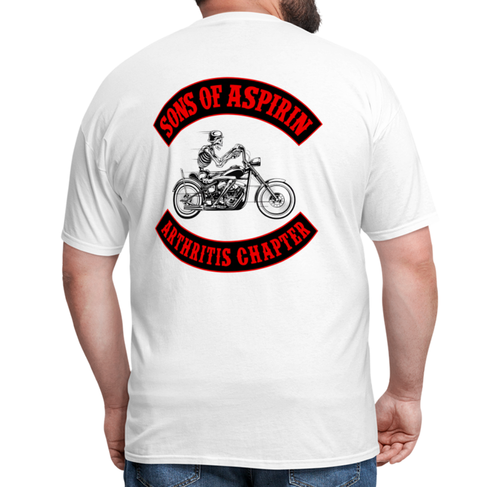 Sons of Aspirin Motorcycle Bikers Club (Back Print) Classic T-Shirt - white