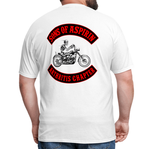 Sons of Aspirin Motorcycle Bikers Club (Back Print) Classic T-Shirt - white