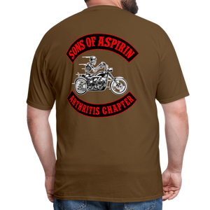 Sons of Aspirin Motorcycle Bikers Club (Back Print) Classic T-Shirt - brown