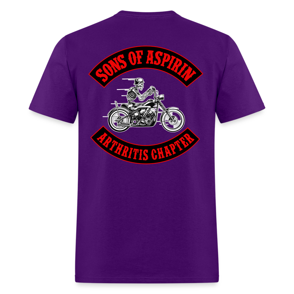 Sons of Aspirin Motorcycle Bikers Club (Back Print) Classic T-Shirt - purple