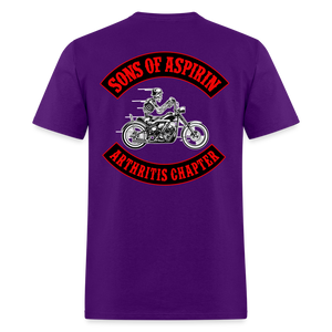 Sons of Aspirin Motorcycle Bikers Club (Back Print) Classic T-Shirt - purple