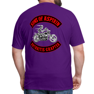 Sons of Aspirin Motorcycle Bikers Club (Back Print) Classic T-Shirt - purple